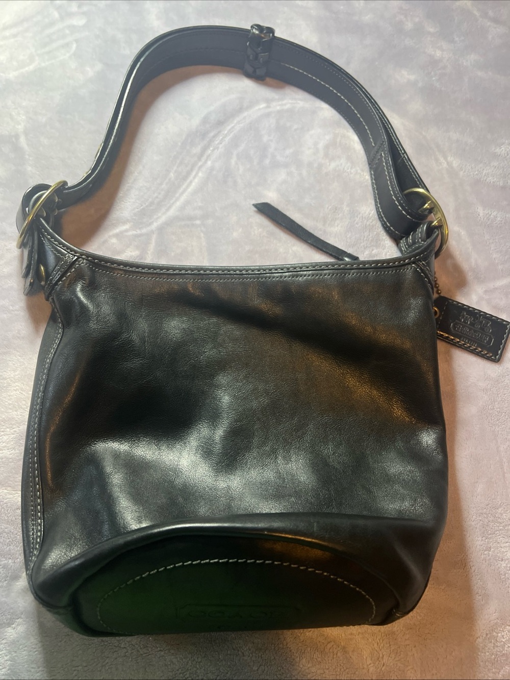Coach Bleecker 11422 Black Leather Duffle Bucket Shoulder Bag 2007